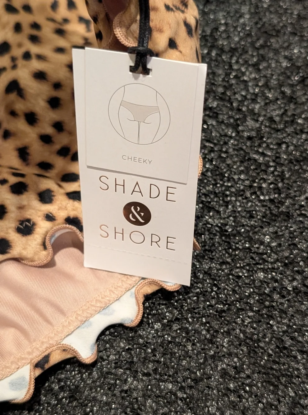 Shade & Shore Girls' Leopard Print Bikini Bottoms - Tan and Black